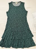 Michael Kors Sleeveless Green & Black Dress- Lge