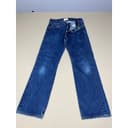Levis 501 Original Straight Leg Jeans Mens 30x30 Medium Wash Blue Button Fly