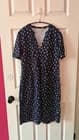 Boden Naomi Short Sleeve Dress, French Navy Painted Dot, Size 14
