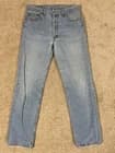 Vintage Levis 501 Denim Jeans Mens 34x32 Straight Red Tab Button Fly USA Blue