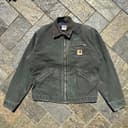 Carhartt J97 MOS Detroit Jacket Men’s Large Gray Canvas Lined Made in USA
