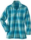 HABAND COMFORT CORNER PLAID FLEECE QUARTER ZIP PULLOVER WOMEN'S PLUS 3X *NIP*