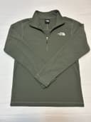 The North Face Pullover Men Medium Olive Green 1/4 Zip Textured Fleece Waffle. S