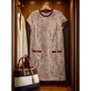 Brooks Brothers Dress XL Fall boucle Retro Tweed 60s shirtdress Gold button Work