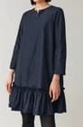 COS Dress Womens 8 Blue Sheen Ruffle Hem Mini Shift Drop Waist