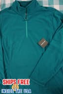 NWT Womens MED Eddie Bauer Fleece Quarter Zip Pullover Jacket TEAL #465