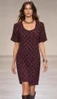 Vintage Silk Dress 1990s Burgundy Plum Geo Print Shift Structured Midi Handmade