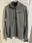 Patagonia Men's Gray Fleece 1/4 Zip Mock Neck Pullover Sweatshirt Large L