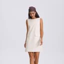 Women's Front Pocket Mini Shift Dress - A