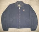 LARGE Carhartt J204 PTB Detroit Petrol Blue Faded Blanket Lined Canvas Jacket L
