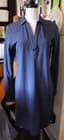 Excellent Frank & Eileen Lab Navy Blue NICOLE DRESS 100% Cotton MED Popover