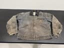Vtg Carhartt Detroit Jacket Medium Reg. Black distressed fade Canvas Workwear