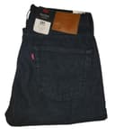 Levi's 501 Men's Original Straight Fit Selvedge Jeans Soft Rigid Black 3654