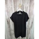 Lou & Grey Black Short Sleeve Sweatshirt Mini Dress Large Cuffed Shift Fleece