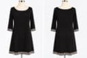 Tiana B. Black Shift Dress XL 3/4 Sleeve Embellished Trim A-Line Cocktail