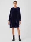 Eileen Fisher Velvet Crew Neck Dress Size S