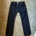 Levi's 501 Men's Black Dark Wash Denim Straight Jeans Button Fly Size 34