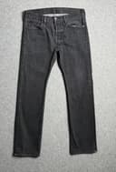 Levis 501 Jeans Black Button Fly Denim Dark Wash Straight Leg Mens 34x32