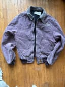 Carhartt Detroit Style Work Jacket Purple Plum Duck Canvas Quilted Lined L
