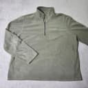 Eddie Bauer Mens 2XL Pullover Olive Green Quarter Zip Fleece Lightweight Logo