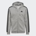 adidas men Essentials Fleece 3-Stripes Full-Zip Hoodie