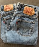 Levi’s 501 Dark Wash 100% Cotton Jeans 28x32 Red 2 available