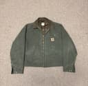 Carhartt J97MOS Detroit Jacket Green Canvas Full Zip Lined Pockets Men's L
