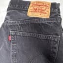 Vintage Levi's 501 Jeans Mens 36x32 Fits 35x30 Black Denim Button Fly Straight