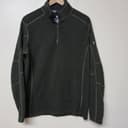 Kuhl Revel 1/4 Zip Pullover Fleece Sweater Mens LG Green Outdoor Hiking Gorpcore