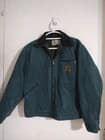 VTG Carhartt Sz M Detroit Hunter Green Kanye Canvas Blanket Lined Jacket J43HTG