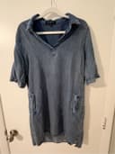 Velvet Heart Chambray Shift Dress in Light Blue