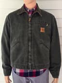Vintage Carhartt J97 MOS Detroit Jacket Moss Green Blanket Lined Large Faded