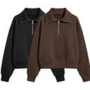 Old Navy Bounce Fleece Half-Zip Pullover Sweatshirt in Black or Brown, All Sizes