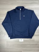 Alo Yoga Accolade Fleece Mens Medium Navy Blue 1/4 Quarter Zip Pullover NWT