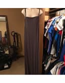 Simplicite Gray Solid Square Neck Strappy Sleeveless Maxi Dress Stretch M