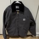 Carhartt OG Detroit Jacket (Winter) Graphite / Black (stone canvas) Size: M
