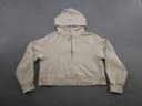 Lululemon Beige 1/2 Zip Scuba Hoodie Size M/L Women Cotton Blend Heavy Cropped