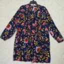 Old Navy Shift Dress Womens XL Navy Floral Pintuck Long Sleeve Cottagecore Boho
