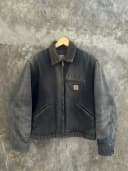 VINTAGE BLACK FADED CARHARTT DETROIT JACKET