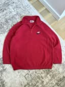 80s/90s Nike Embroidered Fleece Quarter Zip Pullover Red XL