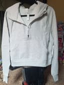 Lululemon Scuba Light Gray Half-Zip Hooded Size M/L NWT