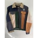 Upcycled Carhartt Mens Colorblock Detroit Canvas Jacket MultiColor Flannel Lined