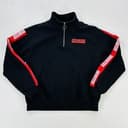 Super Nintendo Sweatshirt Womens Medium Black Red Quarter Zip Pullover Gamer