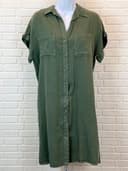 Velvet Heart Joya Shirt Dress Safari Green Tencel XS