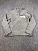 Patagonia Jacket Mens Large Gray Fleece 1/4 Zip Pullover Pockets Warm Outdoor