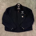 Carhartt Detroit J01 Black Canvas Blanket Lined Embroidered Jacket Men’s XLL