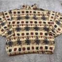 Izod fleece 1/4 zip pullover Nordic snowflake all over soft pockets Size XL