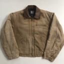 Vintage Made In USA Carhartt Detroit Jacket Size Extra large Tan Distressed