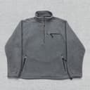 VINTAGE LL Bean Fleece Pullover Mens Large Gray Quarter Zip Mock Neck 90S 0HK25